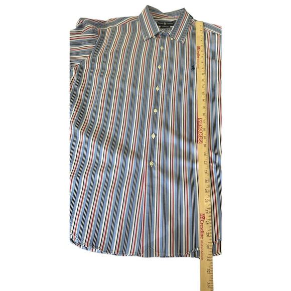 Ralph Lauren Classic Fit Oxford Men's Long Sleeve Button Up Shirt XL Striped - Picture 7 of 7